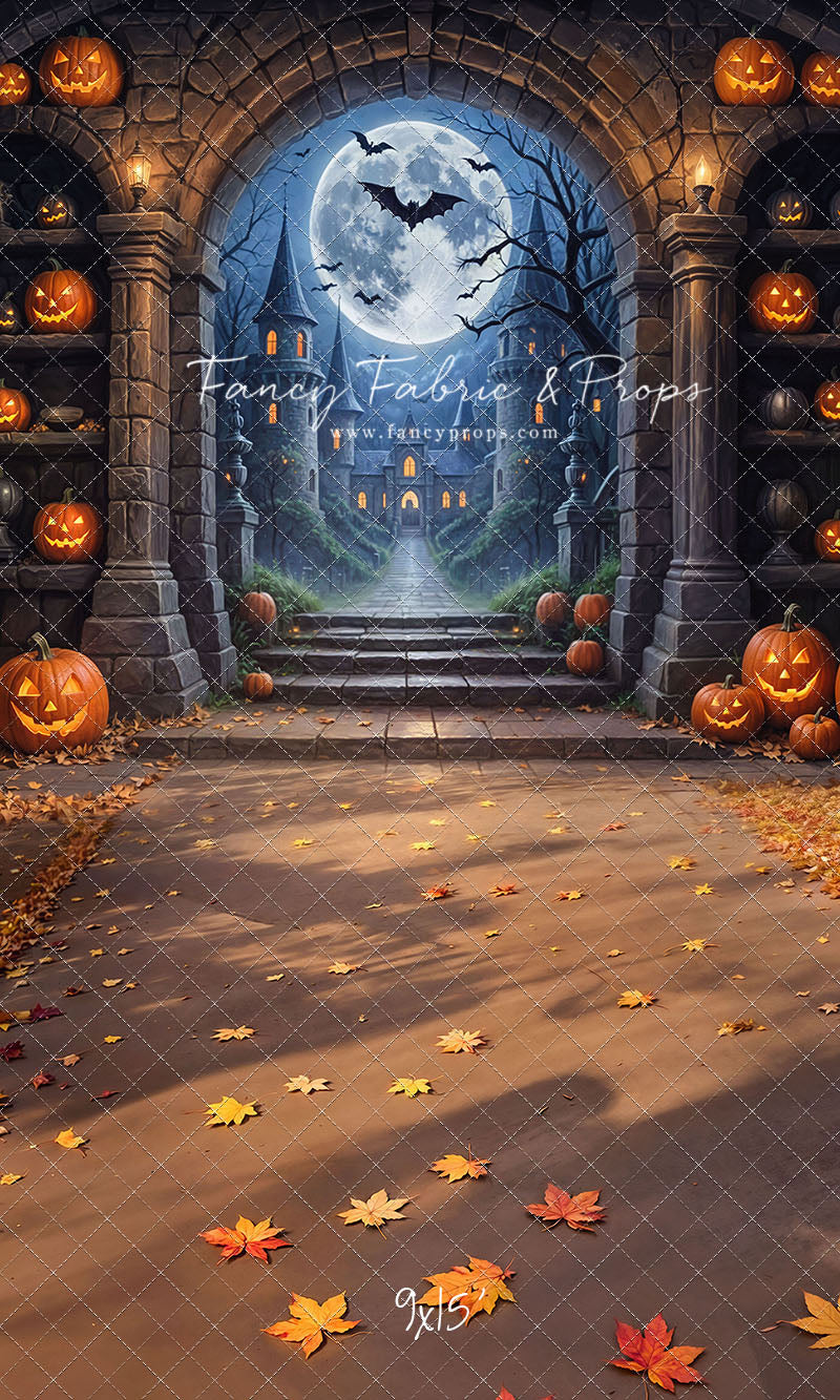 Gothic Halloween Gateway -Leaves Floor - With Sweep Option