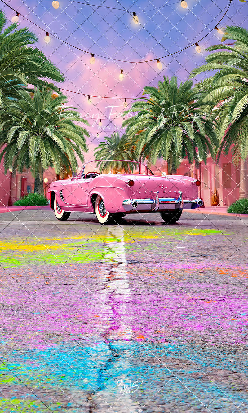 Malibu Shopping Center - Pink Car - With Sweep Option