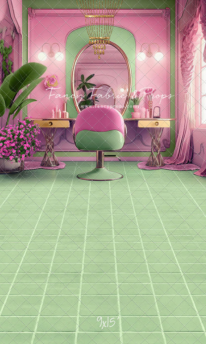Stacie's Salon - Green - With Sweep Option