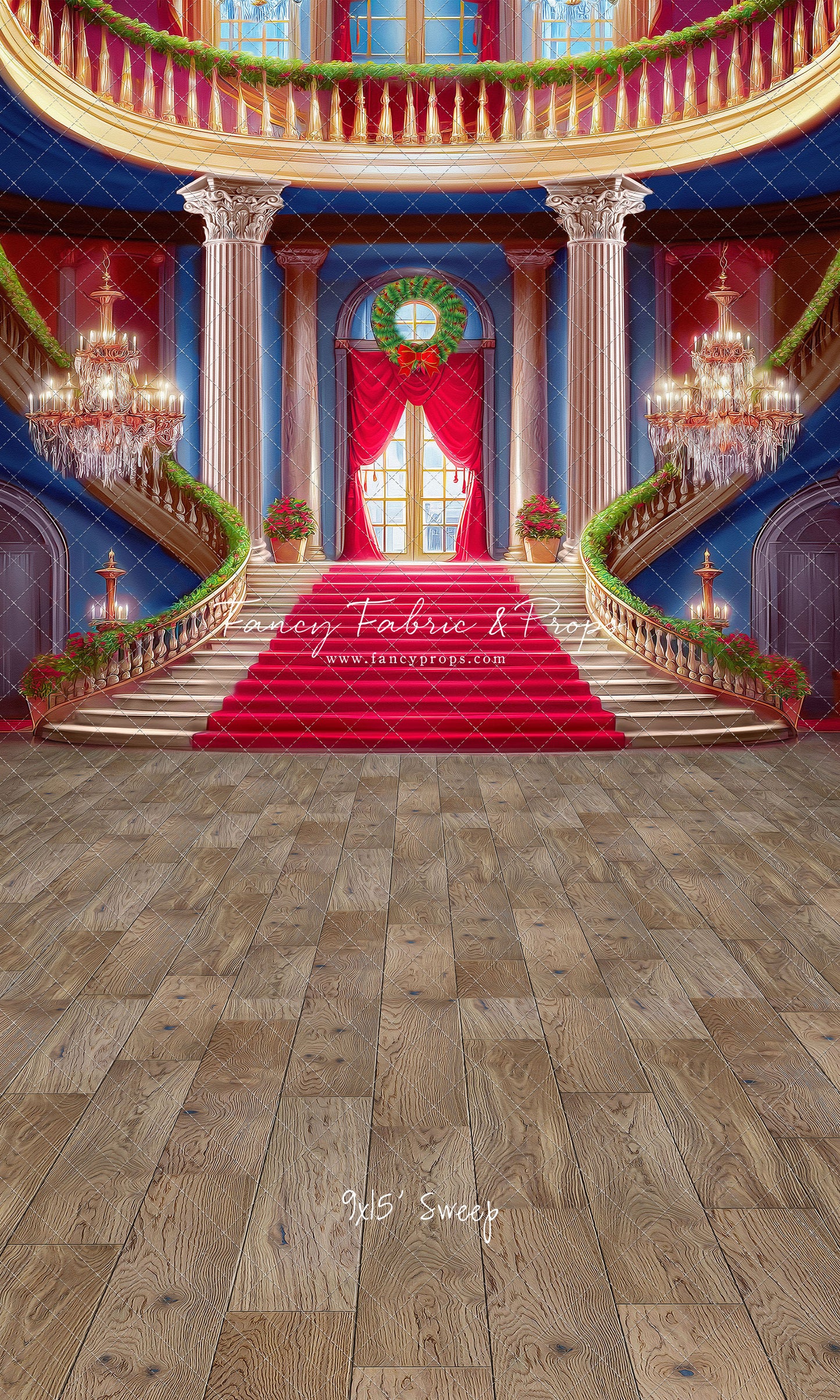 Belle's Royal Staircase -Wood Floor - With Sweep Option