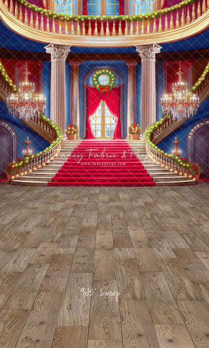 Belle's Royal Staircase -Wood Floor with Lights - With Sweep Option