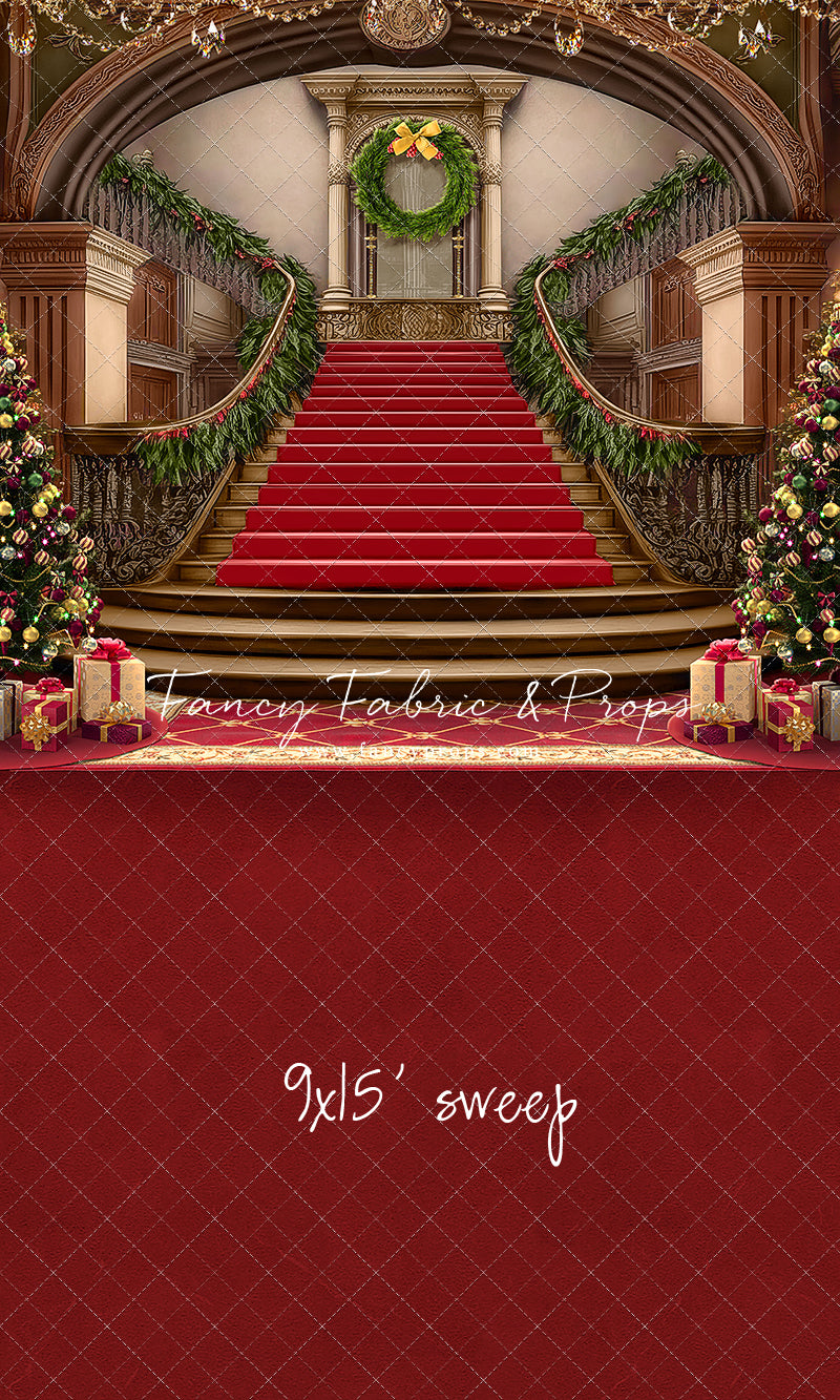 Grand Holiday Staircase - Red Carpet - with Sweep Option