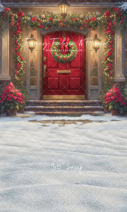 Merry Holiday Entry - Red Door - With Sweep Option