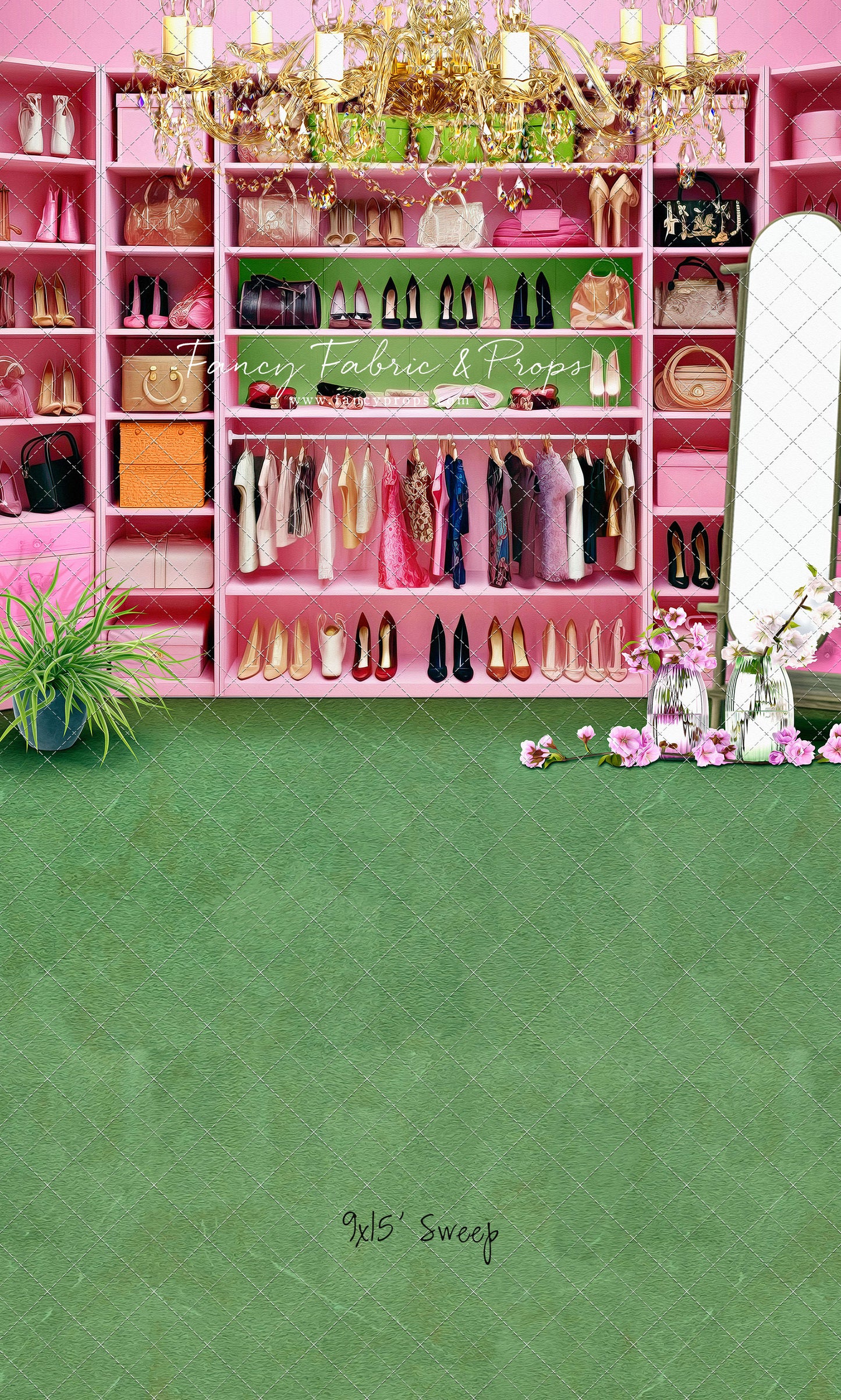 Nikki's Closet - Green Carpet - With Sweep Option