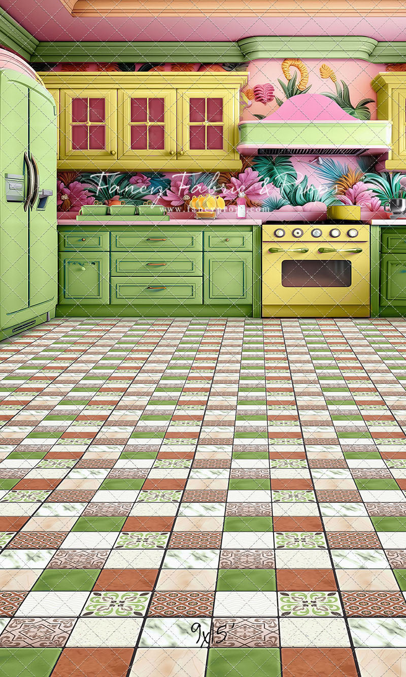 Tropical Kitchen - Lime & Yellow - With Sweep Option