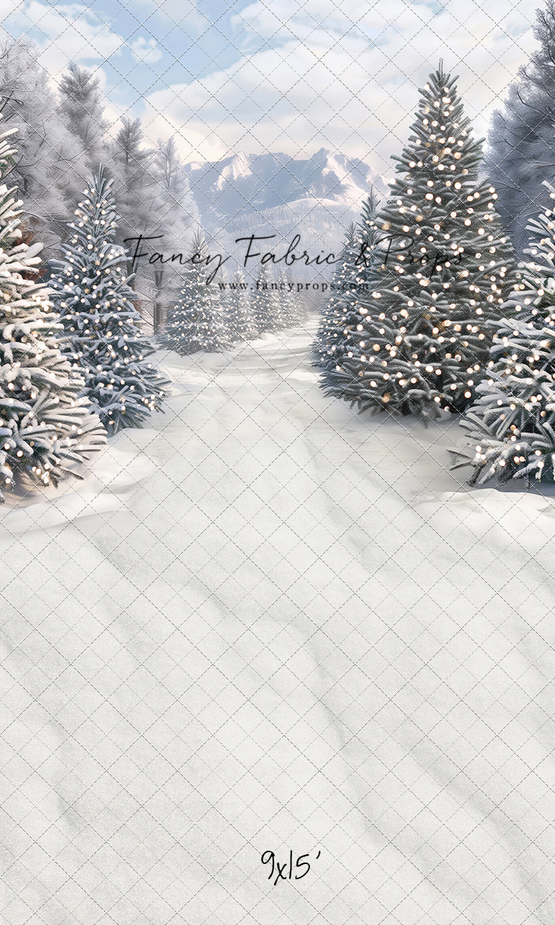 Snowy Mountain Tree Farm Path - with Sweep Option
