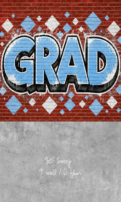 Baby Blue & White Grad - With Sweep Option