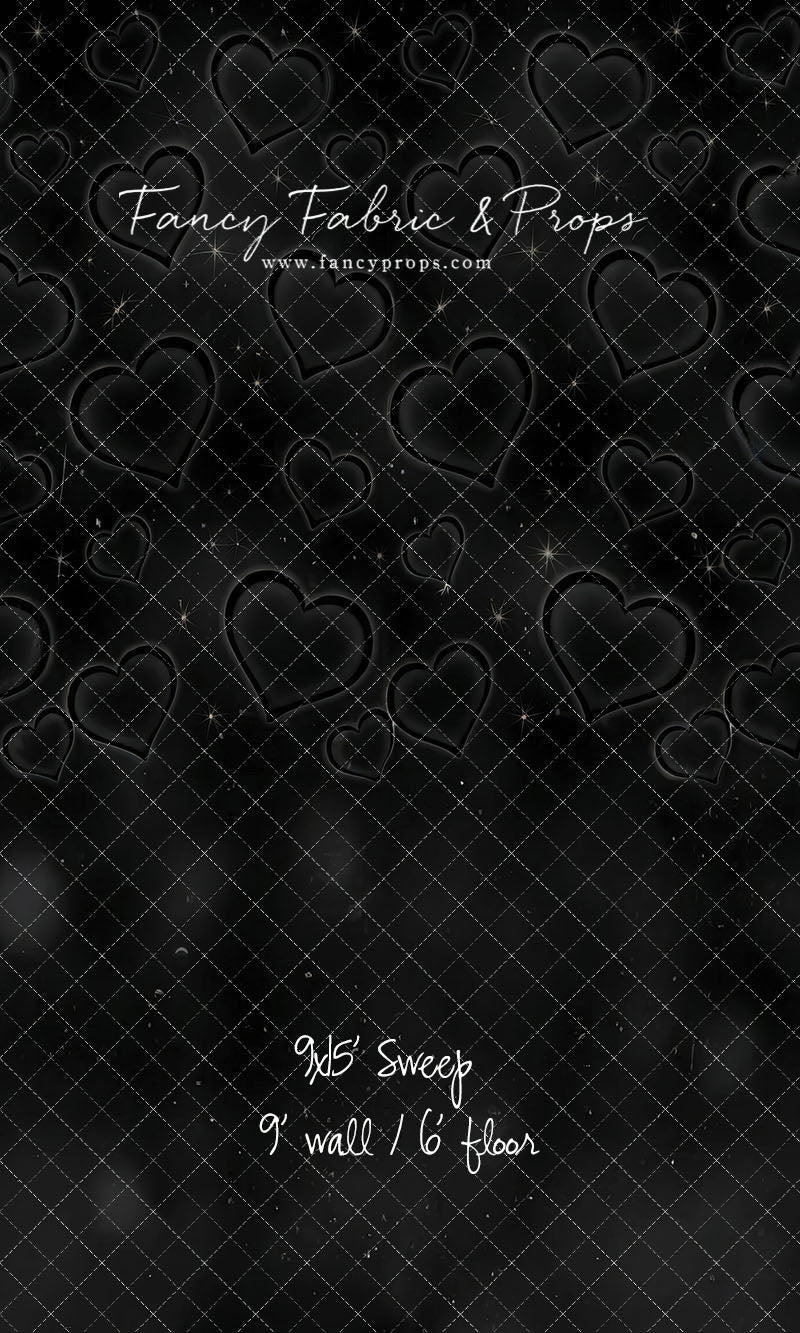 Black Puffy Hearts - With Sweep Option