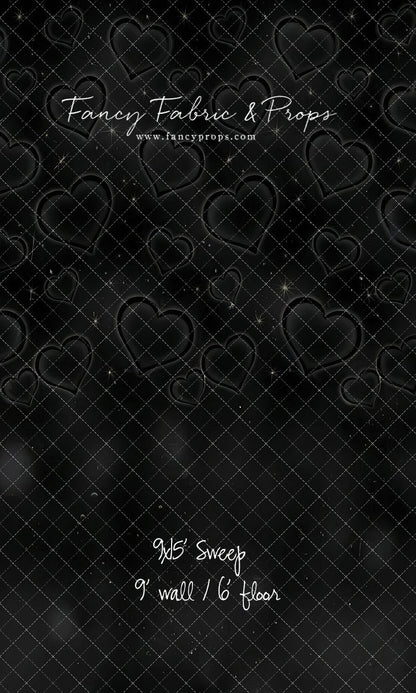 Black Puffy Hearts - With Sweep Option