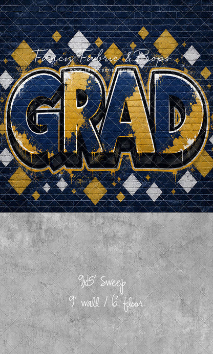 Blue & Gold Grad - With Sweep Option