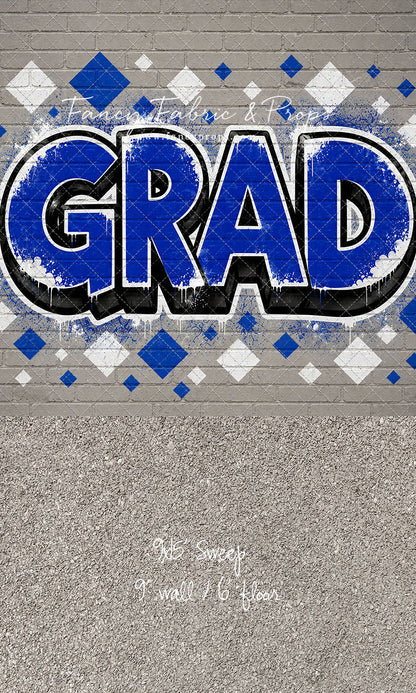 Blue & White Grad - With Sweep Option