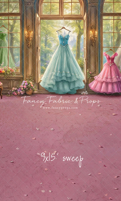 Dress of Royal Wishes- Pink Floor - With Sweep Option