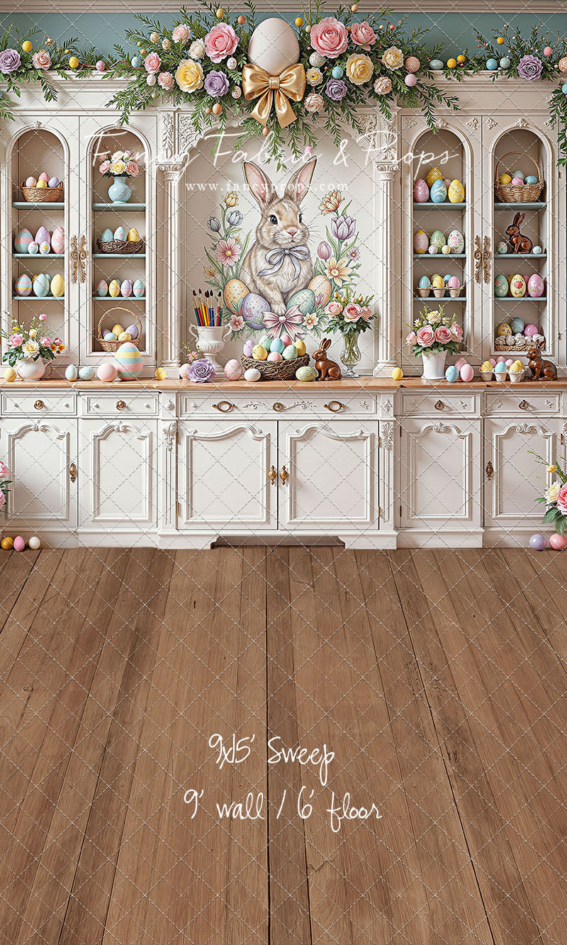 Easter Cupboard - Wood Floor - With Sweep Option