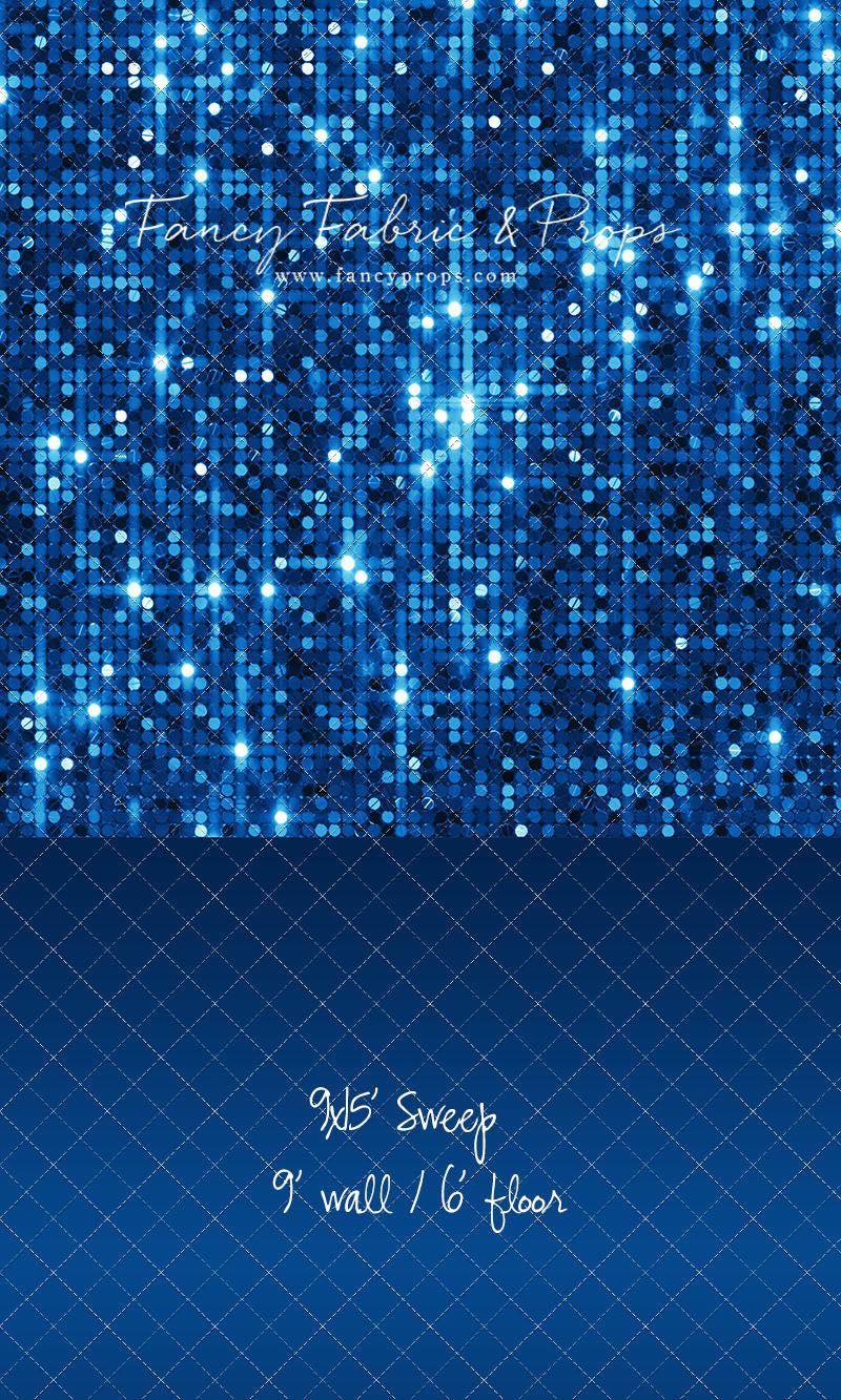 Electric Blue Glitz - With Solid Floor Sweep Option