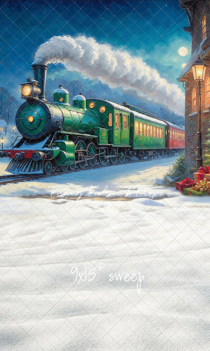 Festive Locomotive - Train on Left Option - With Sweep Option