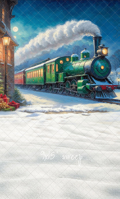 Festive Locomotive - Train on Right Option - With Sweep Option