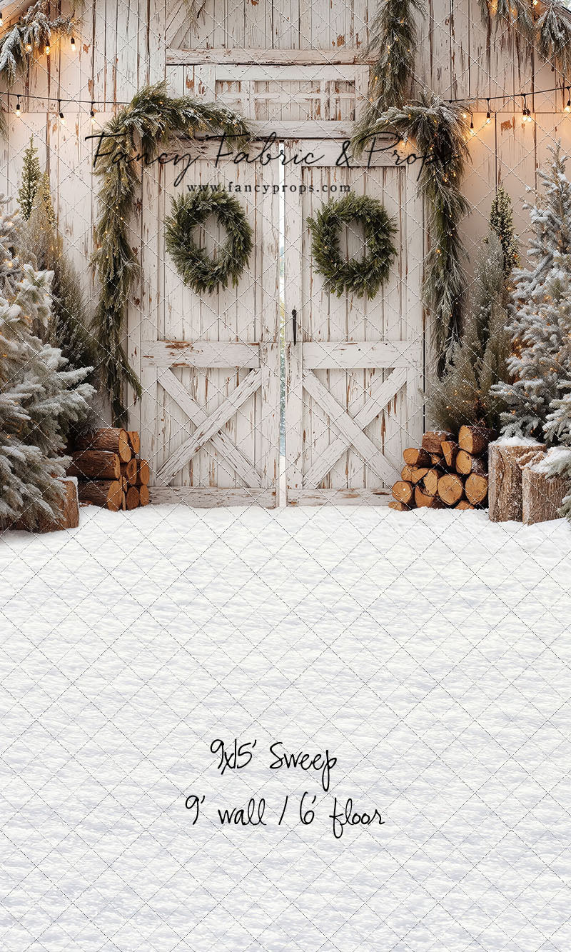 Frosted Evergreen Barn - with Sweep Option