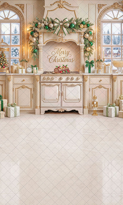 Gilded Christmas Kitchen - With Sweep Option