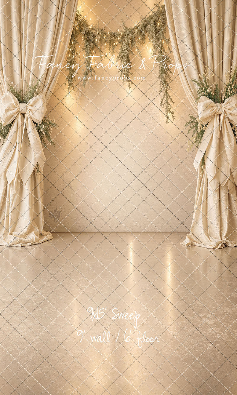 Ivory Christmas Curtain Call - With Sweep Option