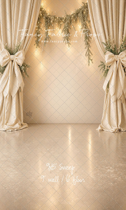 Ivory Christmas Curtain Call - With Sweep Option