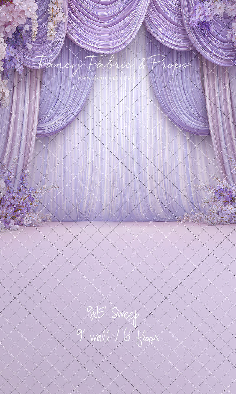 RTS Lilac Garden Soiree - 9x15' Sweep - Value Luxe Fabric - Bad Cut/Folds - 60% Off