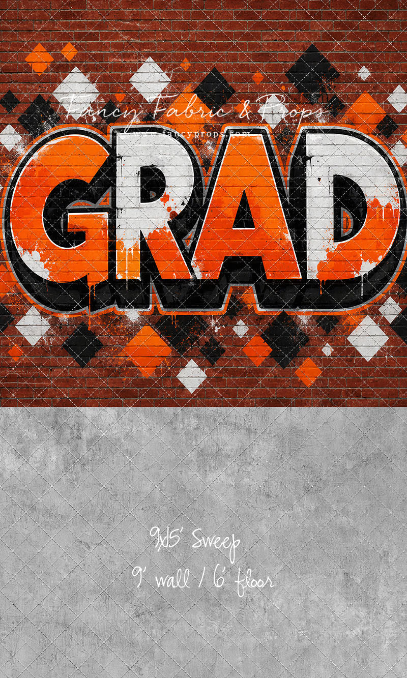 Orange & Black Grad - With Sweep Option
