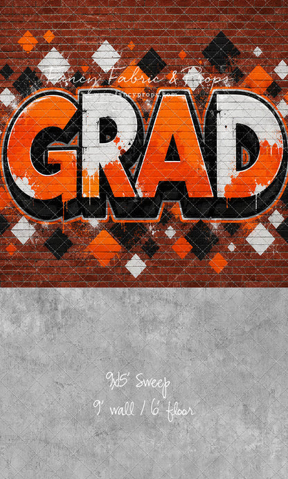 Orange & Black Grad - With Sweep Option
