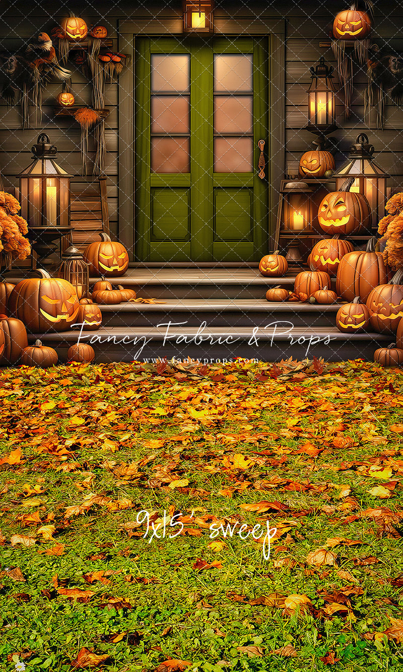 Pumpkin Porch - Green Door - With Sweep Option