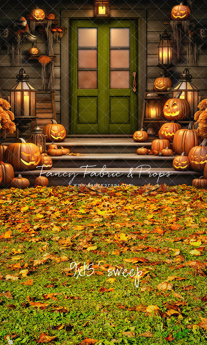 Pumpkin Porch - Green Door - With Sweep Option