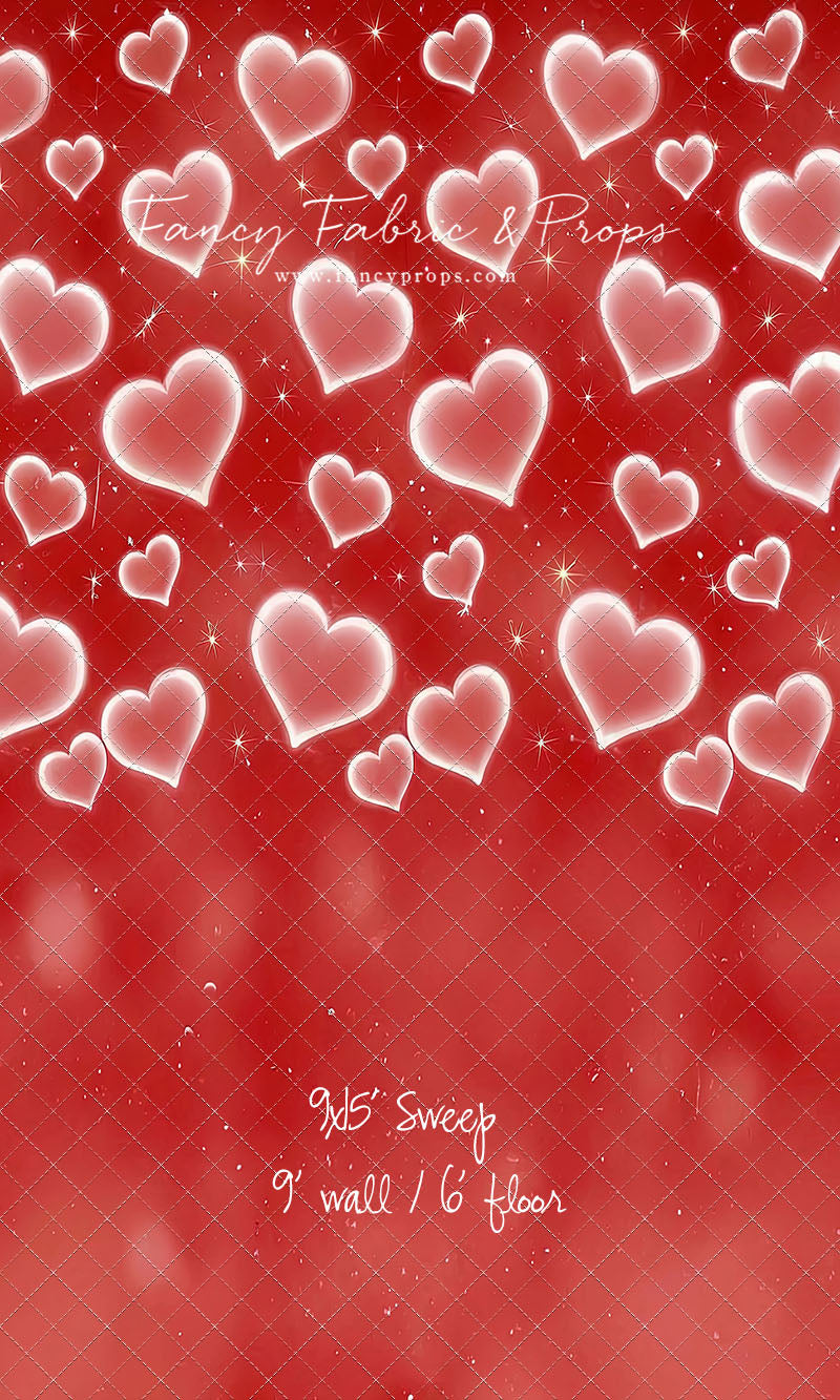 Red Puffy Hearts - With Sweep Option