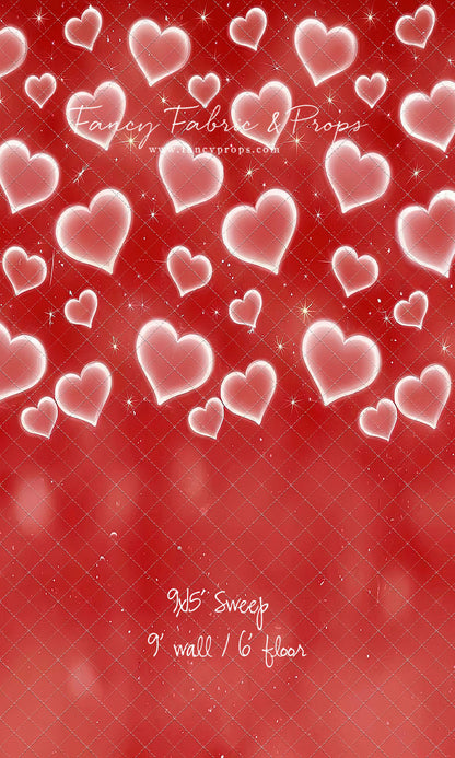 Red Puffy Hearts - With Sweep Option