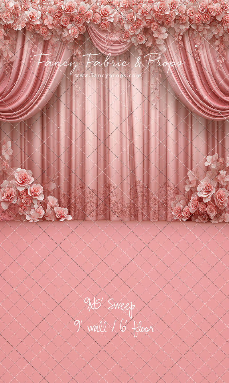 Rosy Vienna Drapes - With Sweep Option