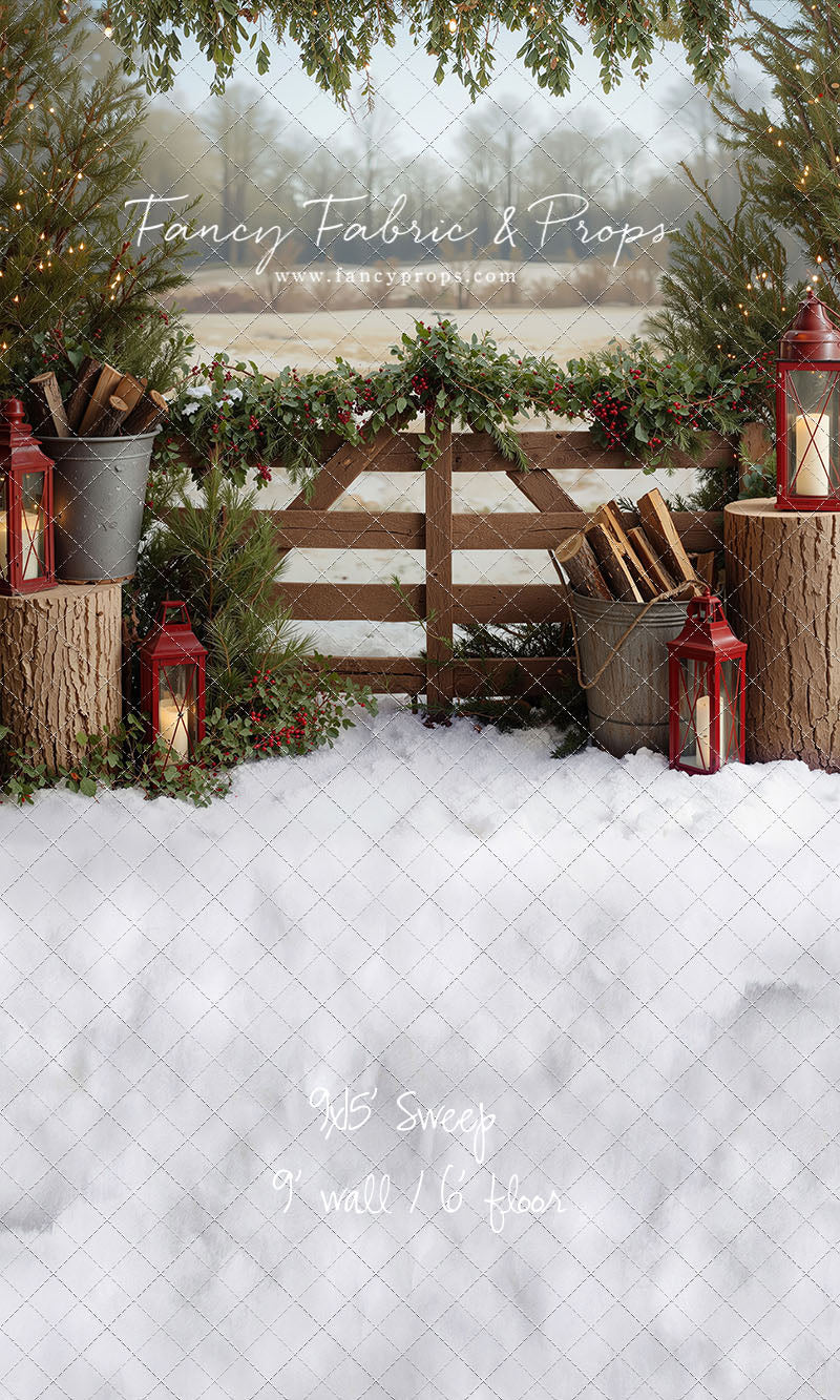 Rustic Christmas Fence - with Sweep Option