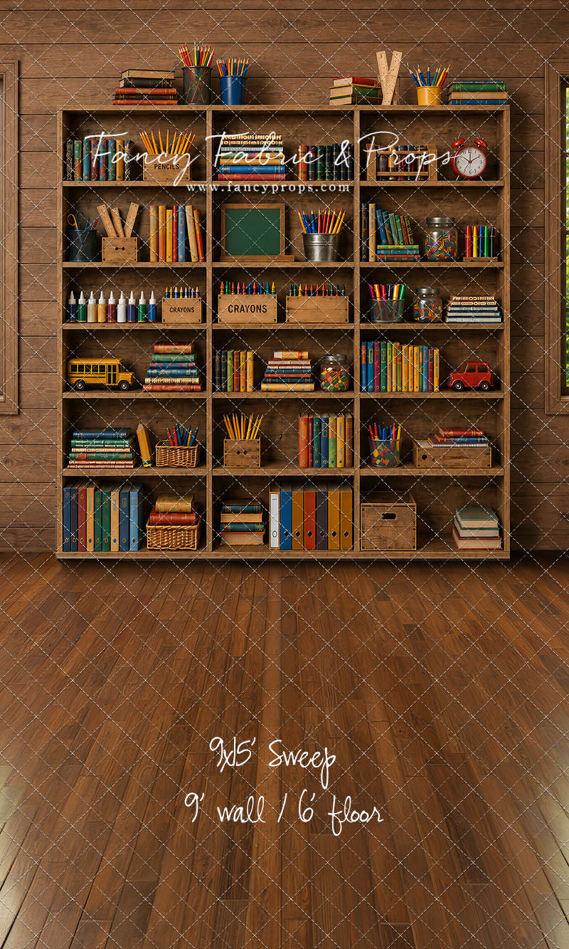 Rustic Schoolhouse Bookshelf - With Sweep Option
