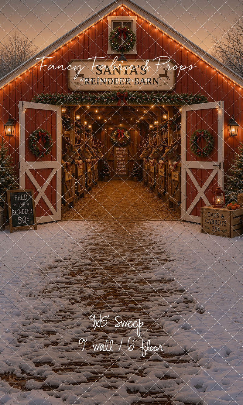 Santa's Nighttime Reindeer Barn - with Sweep Option