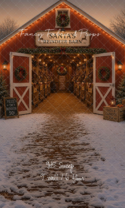 Santa's Nighttime Reindeer Barn - with Sweep Option