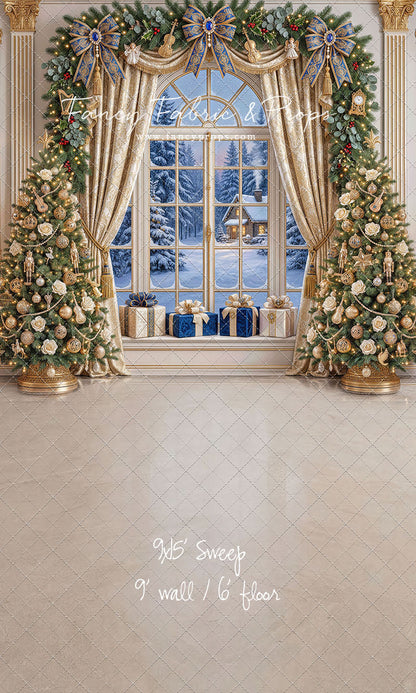 Sapphire & Gold Holiday Window - with Sweep Option
