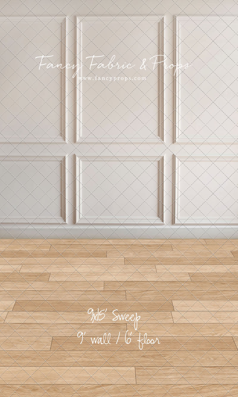 Simple Ivory Panel Wall - With Winter's Grace Floor Sweep Option