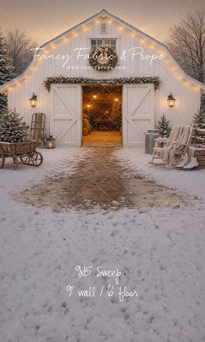 Snowfall At Cedar Ridge Barn - with Sweep Option