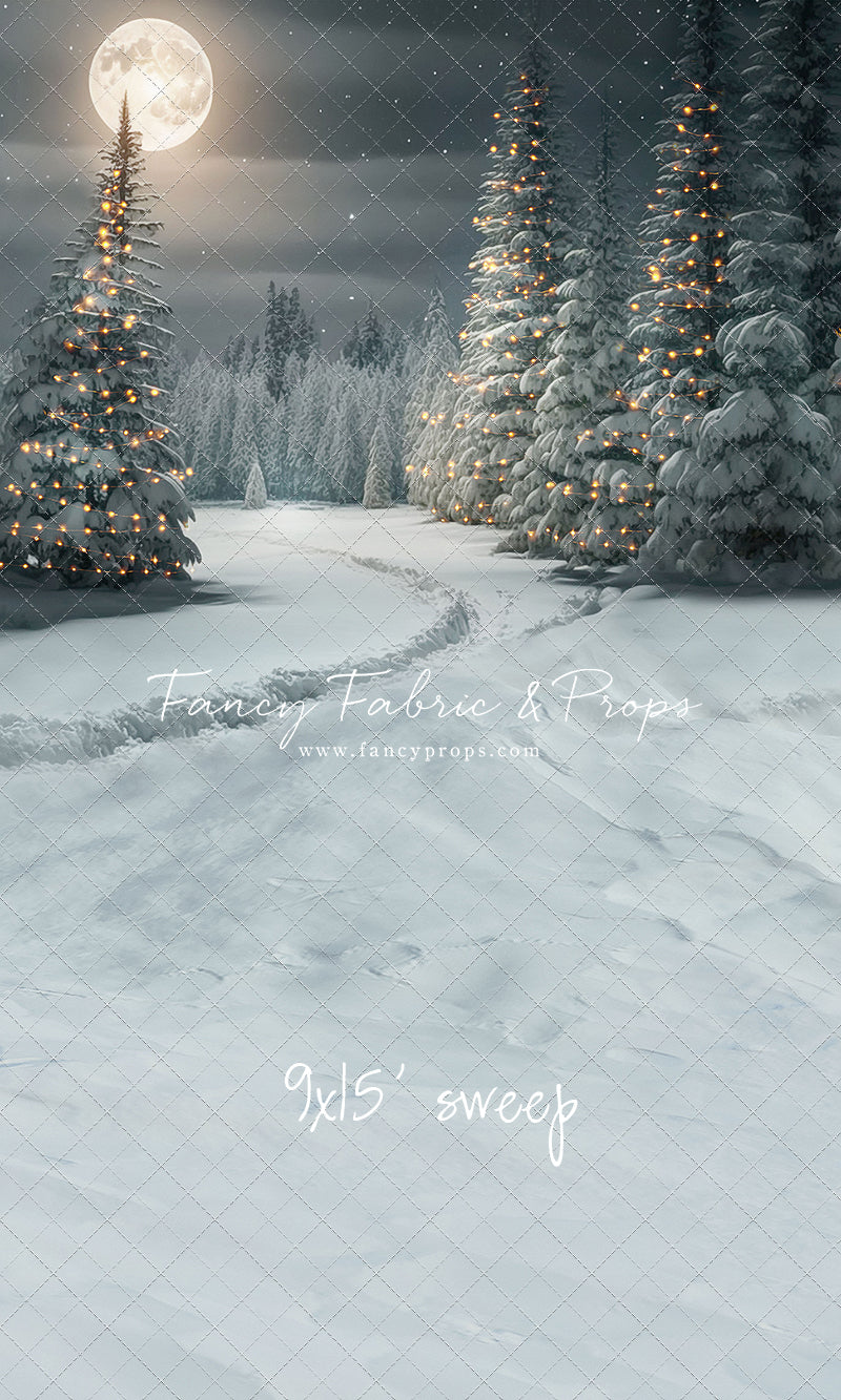 Snowy Road With Lights - with Sweep Option