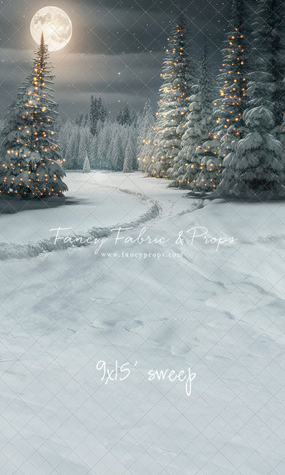 Snowy Road With Lights - with Sweep Option