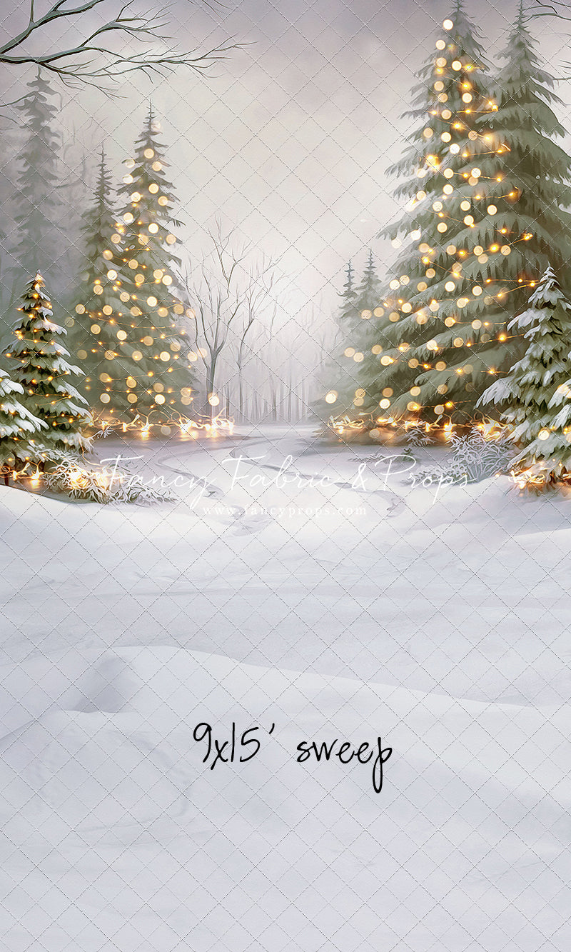 Snowy Trail Of Lights - No Deer - with Sweep Option