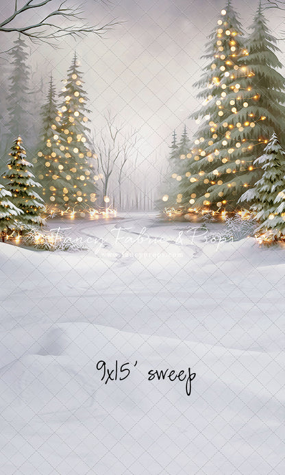 Snowy Trail Of Lights - No Deer - with Sweep Option