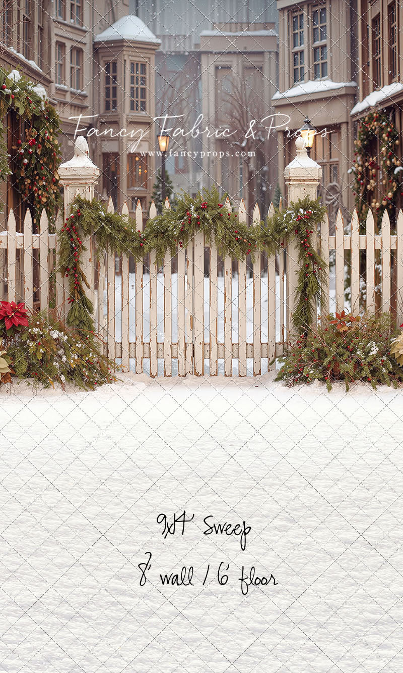 Snowy Village Gate - with Sweep Option