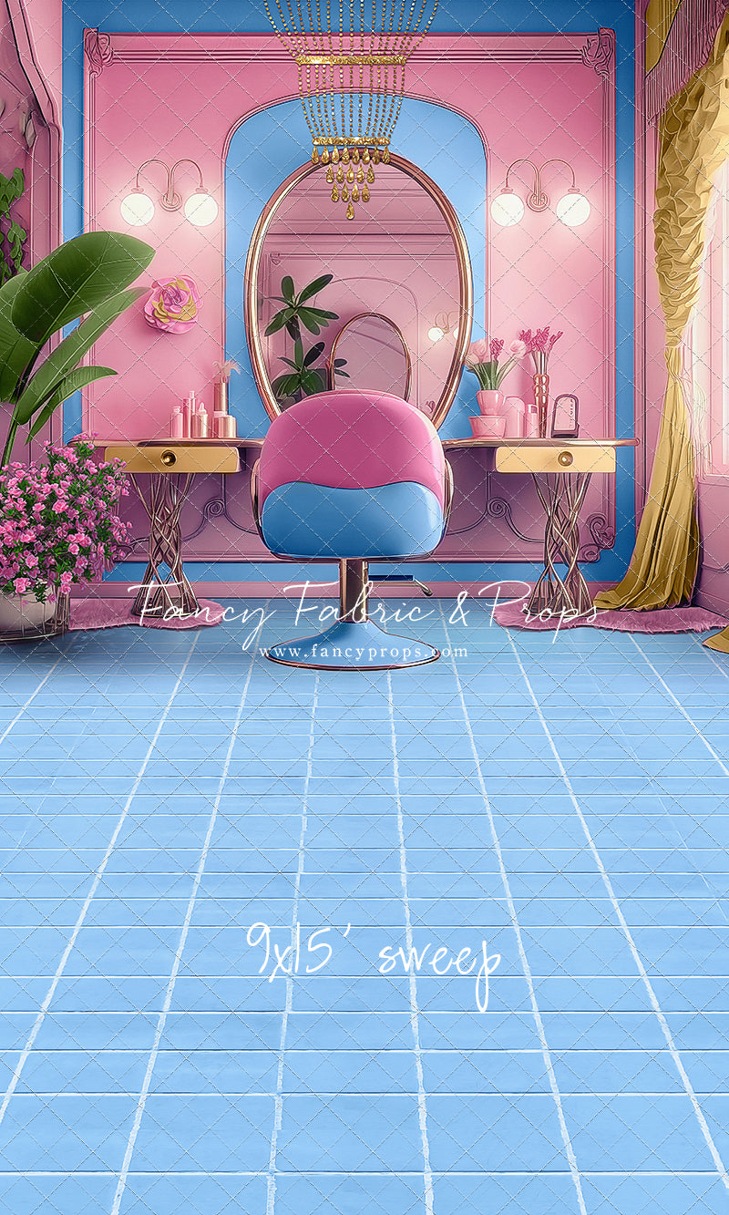 Stacie's Salon - Blue - With Sweep Option