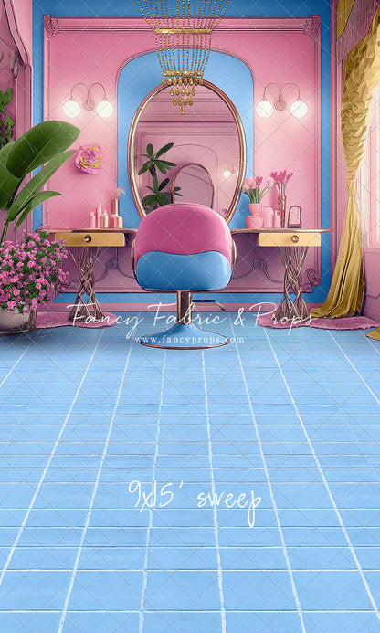 Stacie's Salon - Blue - With Sweep Option