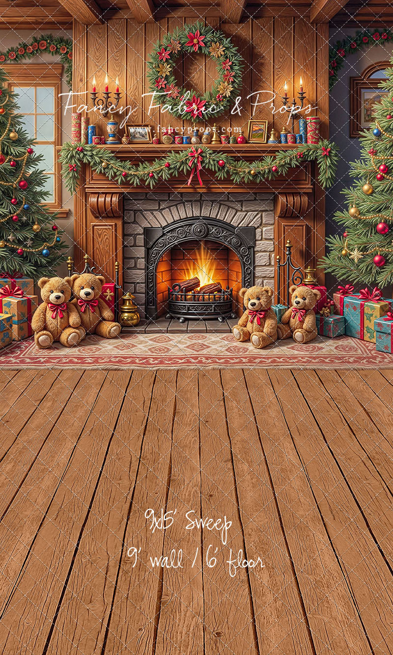 Teddy's Fireside Christmas - with Sweep Option