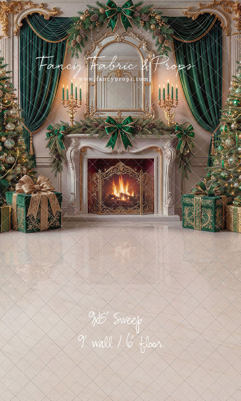 The Emerald Christmas Hearth  - with Sweep Option