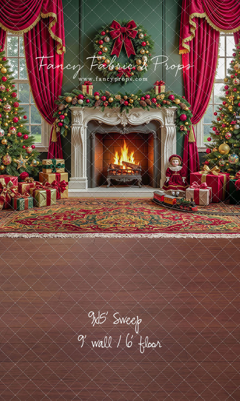 Vintage Christmas Hearth - with Sweep Option