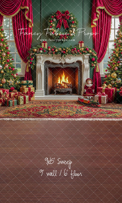 Vintage Christmas Hearth - with Sweep Option